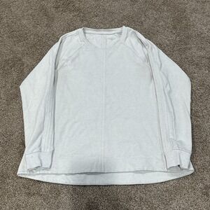 Athleta Farallon Swing Sweatshirt Womens Medium Beige Crew Neck Pullover Casual